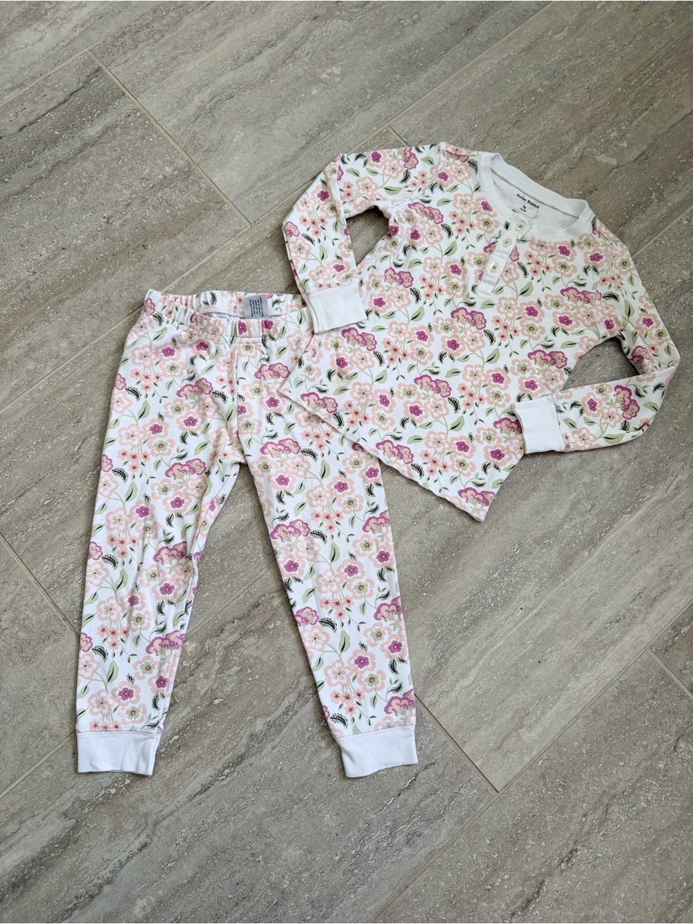 Roller Rabbit Girls Floral Pajama Set Size 4 100% Cotton
